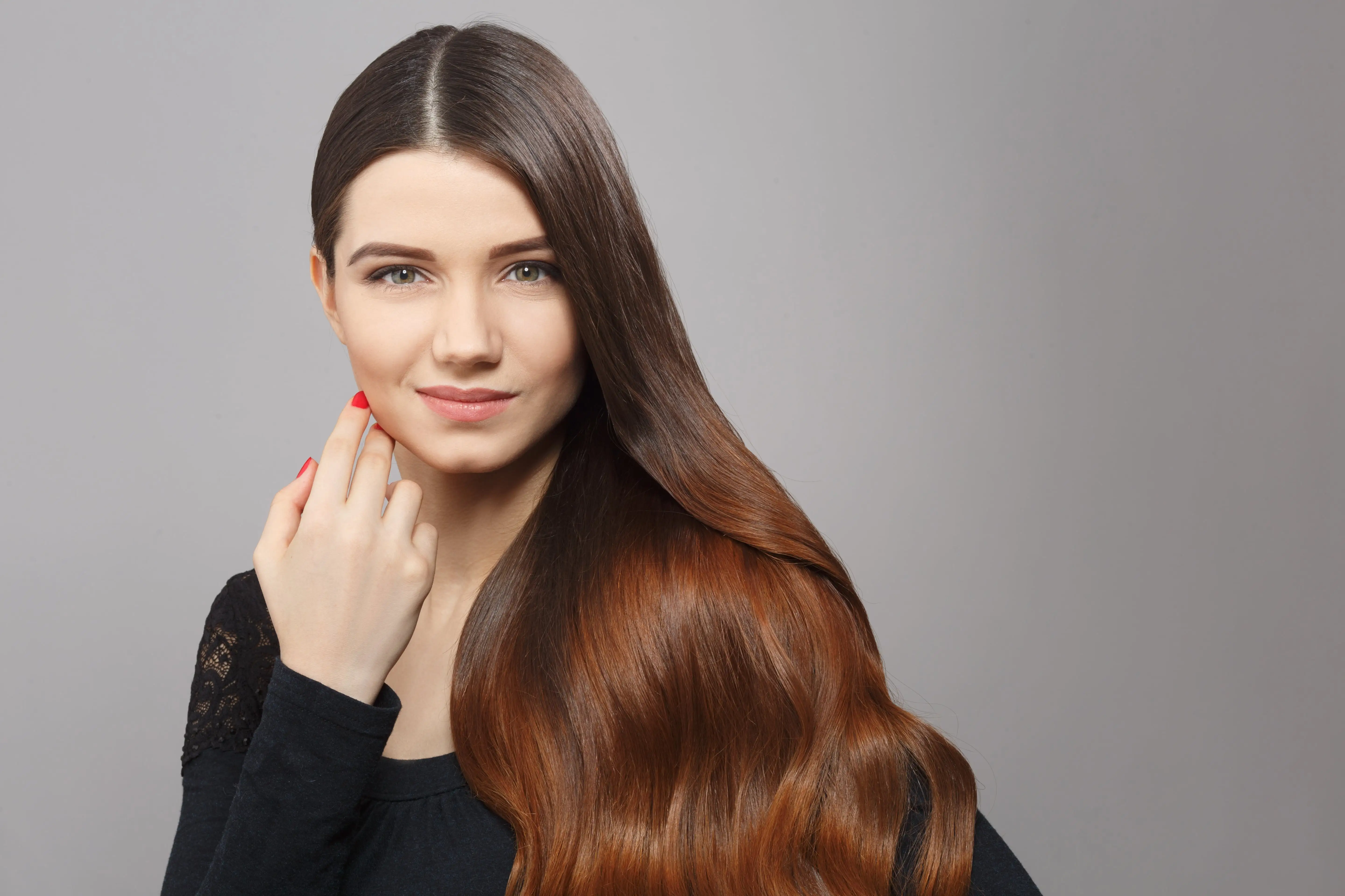 mujer pelo hermoso